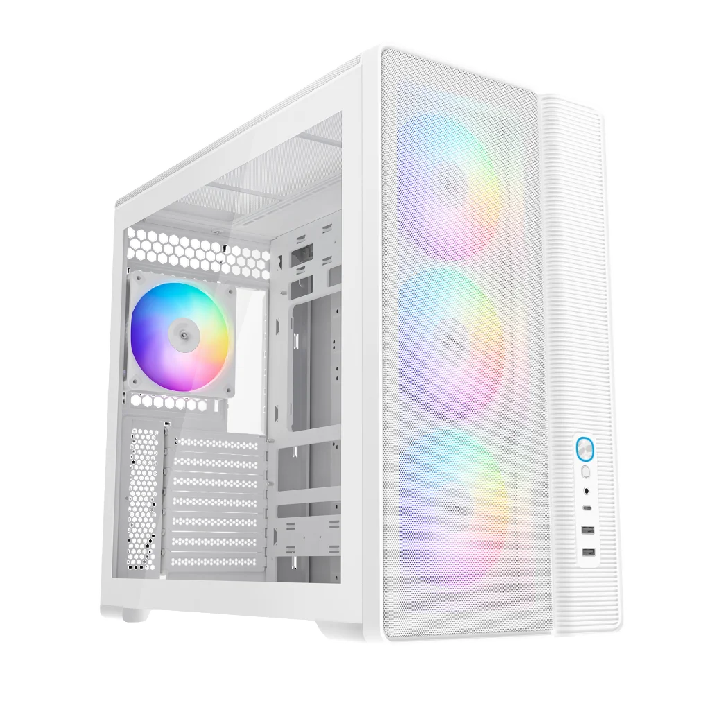 Корпус Компьютер без блока питания/ Case SAMA S50 White, Midi-Tower, TG, 4x120mm ARGB, 2xUSB 3.0 + 1xUSB 3.2 Type-C, ATX, mATX, mITX White (S50-WHAGA4X1-GL)