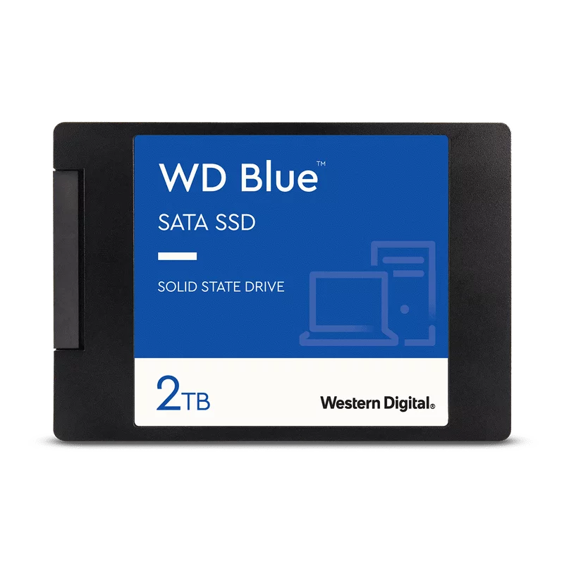 Твердотельный накопитель/ WD SSD Blue, 2.0TB, 2.5" 7mm, SATA3, R/W 560/530MB/s, IOPs 95 000/84 000, TBW 500, DWPD 0.1 (12 мес.) (WDS200T3B0A)