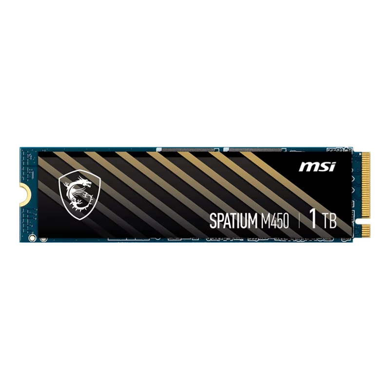 MSI SSD SPATIUM M450, 1000GB, M.2(22x80mm), NVMe, PCIe 4.0 x4, 3D TLC, R/W 3600/3000, IOPs 420 000/550 000, TBW 600, DWPD 0.33 (5 лет) (S78-440L980-P83)
