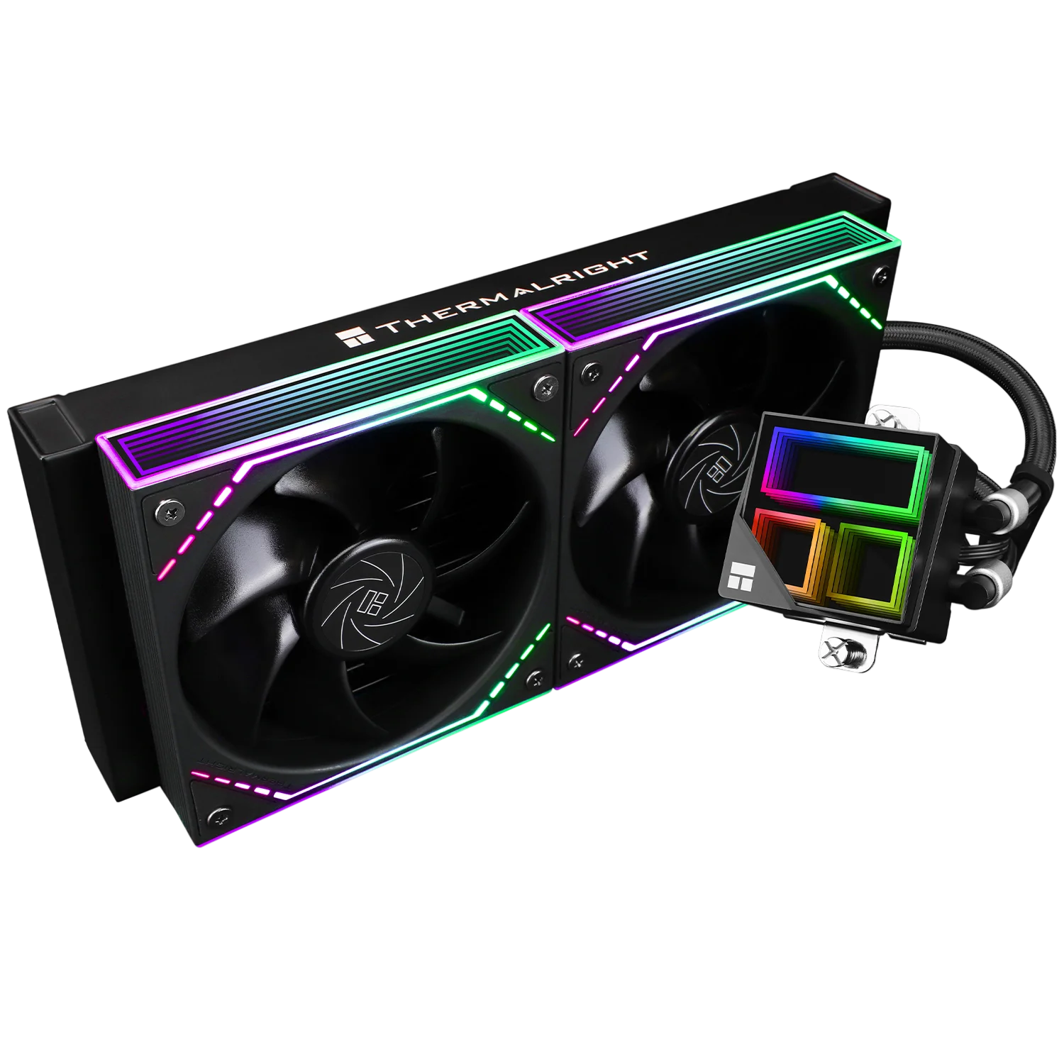 Водяное охлаждение для процессора/ Water Cooling System Thermalright Frozen Infinity 240 (240mm, Black, ARGB/ Fans: 2x120mm, 68.9CFM, 28.2dBA, 2000RPM/ Pump height 60mm, Rad thickness 27mm/ S: 1700, 1 (F-INFINITY-BL-240)