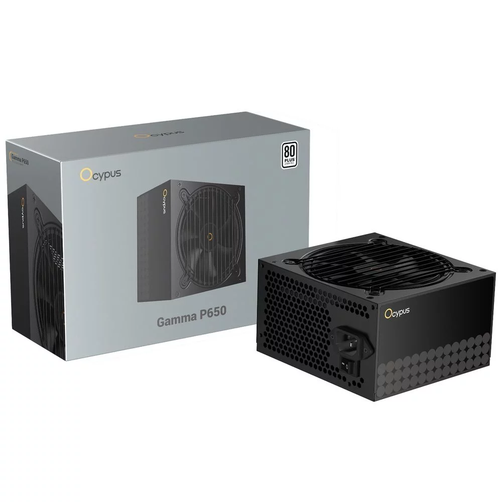 Блок питания 650W Ocypus Gamma P650 BK (ATX, 80+, APFC, 20+4 pin, 120mm fan, PCI-E 6+2Px4, 6xSATA) (Gamma-P650-W1HDBK024X-EU)