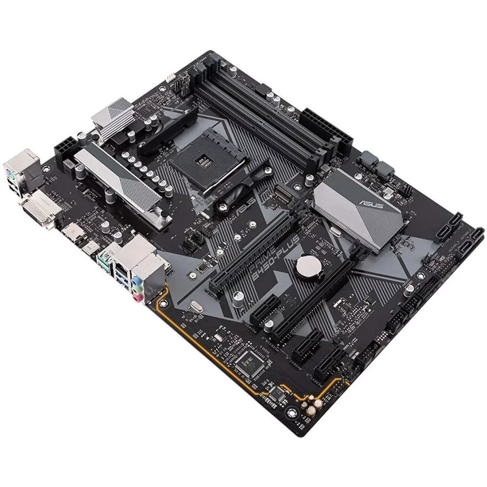Материнская плата ASUS PRIME B450-PLUS, B450, 4*DDR4, 6*SATA, 2*M.2, 4*USB 3.2, 2*USB 2.0, Type-C, 3*PCIx16, 3*PCIx1, DVI-D+HDMI, ATX (90MB0YN0-M0EAY0)