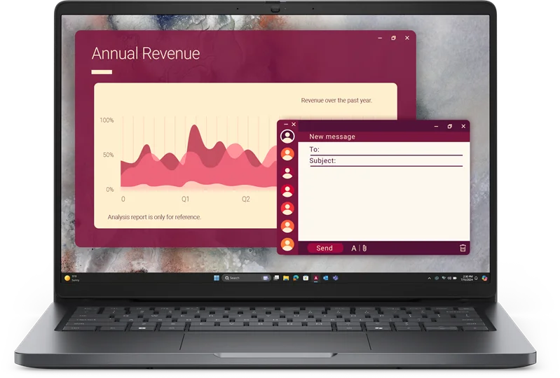 Ноутбук Dell Pro 14 Core 7 250U 14,0" FullHD+300nit AG,300 nit,32 GB DDR5 (2x16GB),1TB SSD,Intel graphics,3 cell 55 Wh,Backlit,FPR,Thunderbolt, IR HDR Camera,Win 11 Pro,1,37kg,2y,KB Eng (PRO14-7213)
