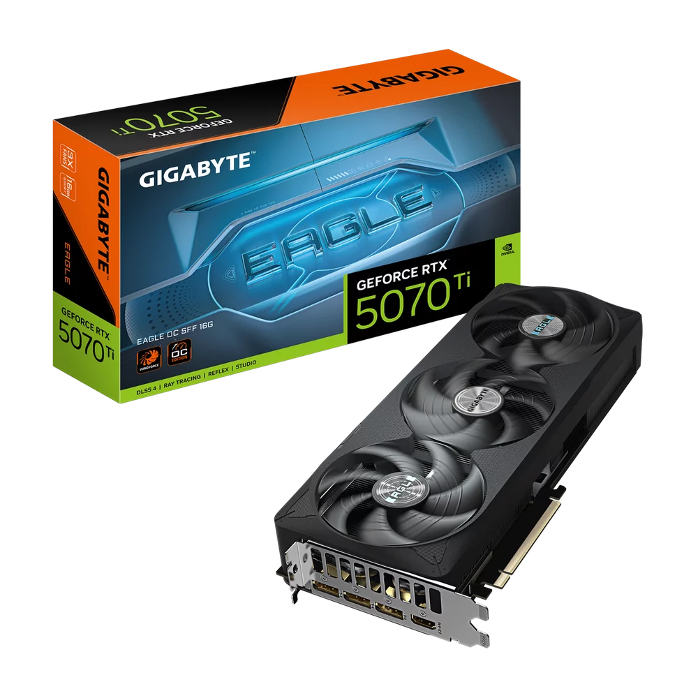 Видеокарта Gigabyte Bad Pack RTX5070Ti EAGLE OC SFF 16GB GDDR7 256bit 3xDP HDMI 3FAN RTL (GV-N507TEAGLE OC-16GD||BP)
