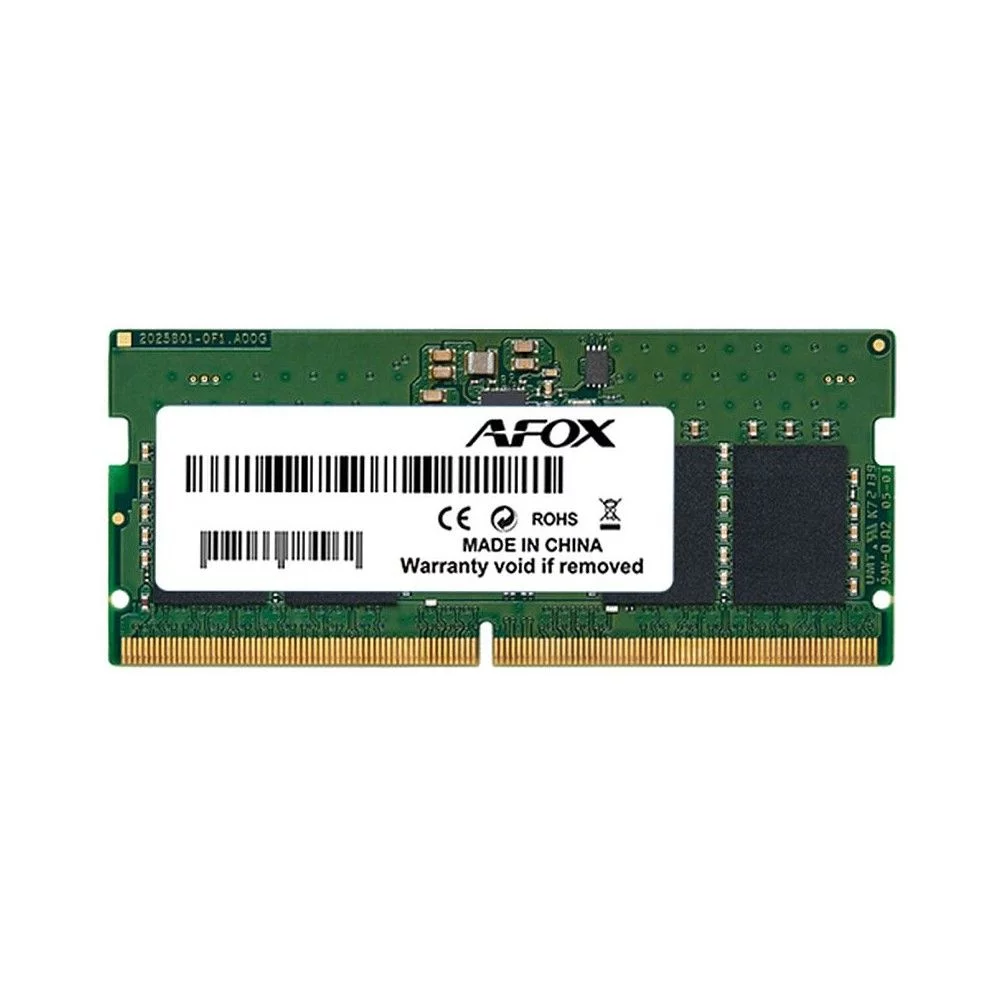 Модуль памяти Afox 32GB DDR5 5200Mhz SO-DIMM Single Channel Package (1x32GB) , PC5-41600, 262-Pin, Non-ECC, Un-Buffered, CL42-42-42-83, 1.1V (AFSD532D2S2P)