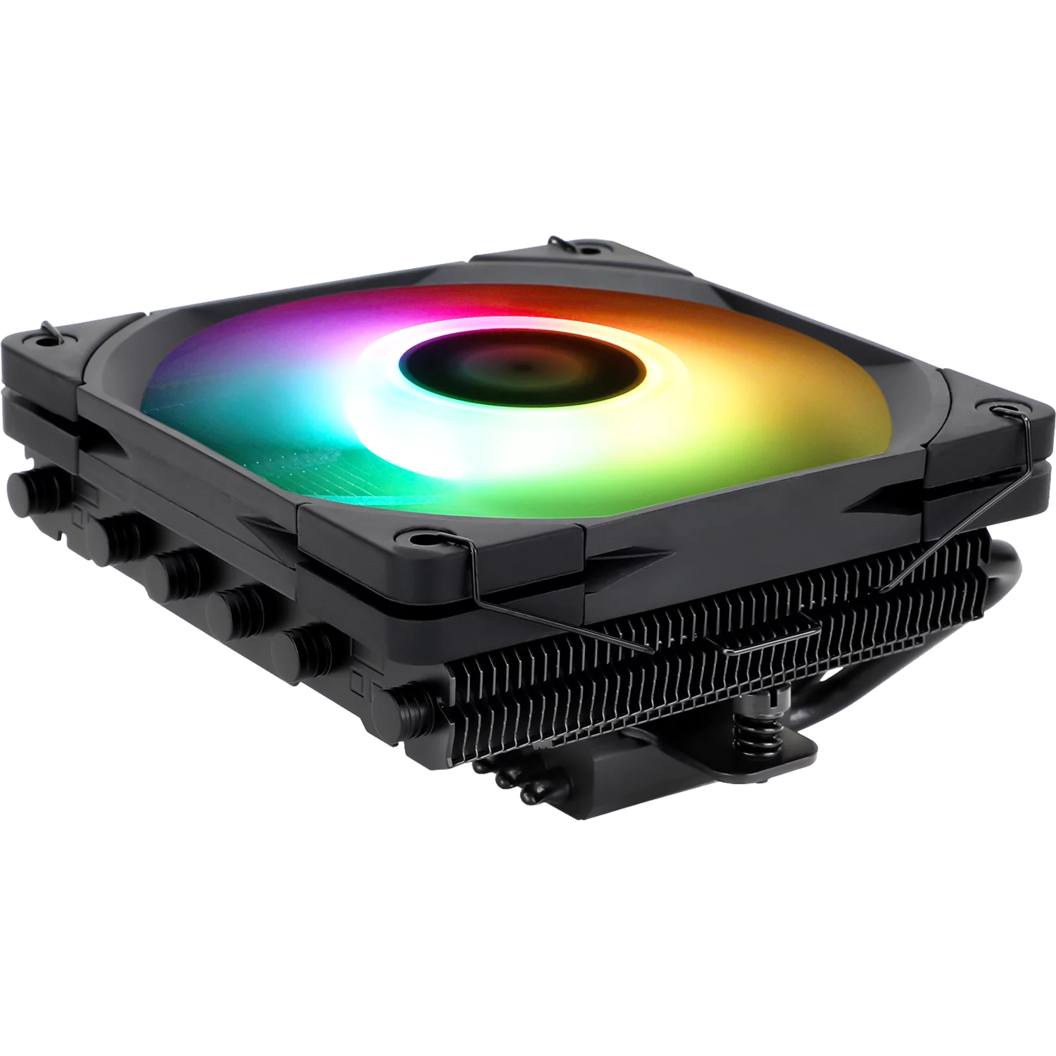 Кулер для процессора/ CPU Cooler Thermalright AXP-120 X67 Black Argb (4-pin PWM, 52mm, Ni/ Cu, 6x6mm, ARGB, 1x120mm, 59CFM, 26.1dBA, 1800RPM, S: 1851/ 1700/ 1200/ 115X, 2011, 2066, AM5/ AM4, black) (AXP-120-X67-BL-ARGB)