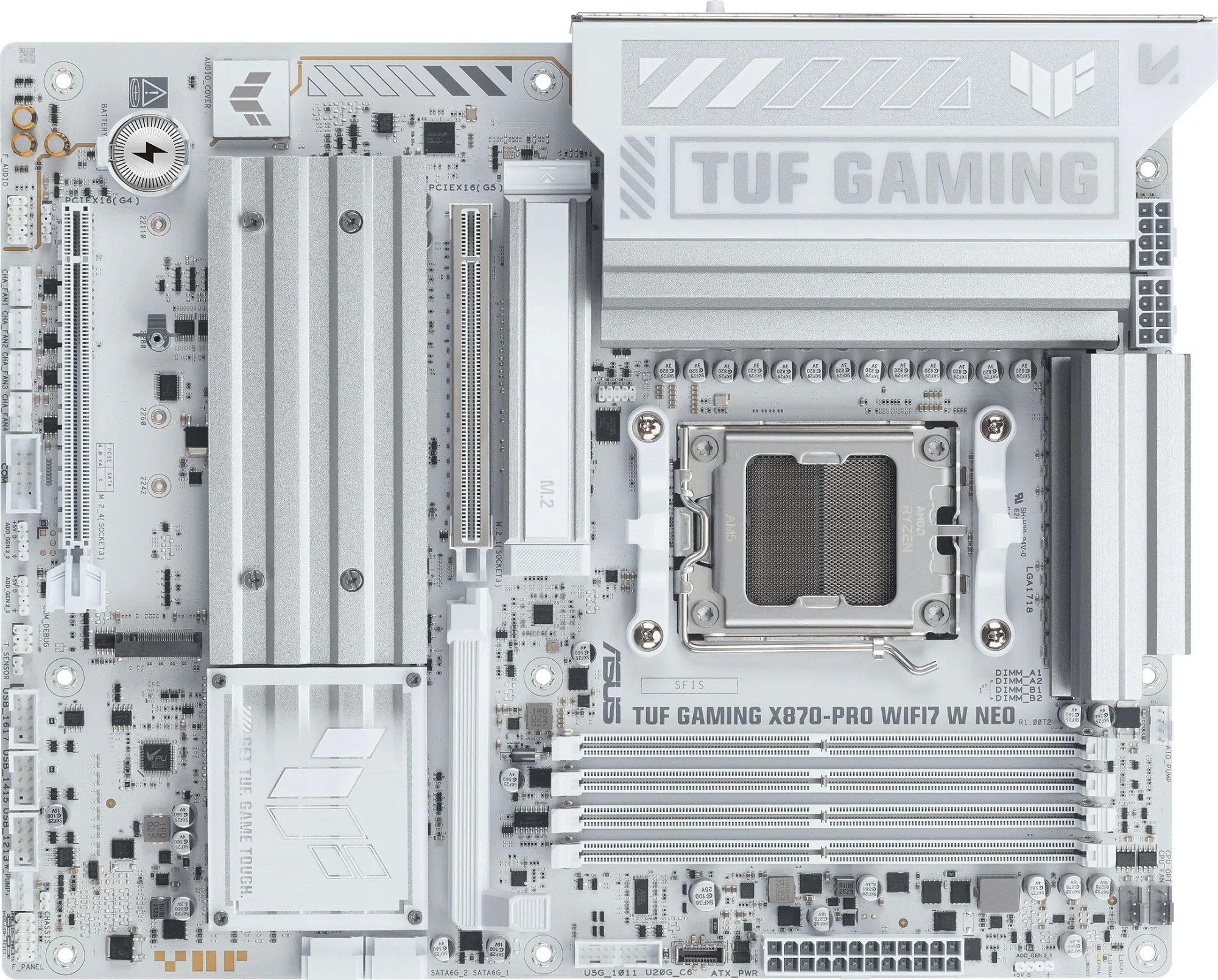 Материнская плата Asus TUF GAMING X870-PRO WIFI7 W NEO Socket AM5 AMD X870 4xDDR5 ATX AC`97 8ch(7.1) 5Gigabit RAID+HDMI