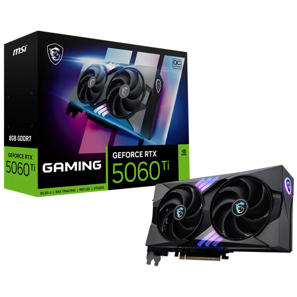 Видеокарта MSI Bad Pack RTX5060Ti GAMING OC 8GB GDDR7 128bit 3xDP HDMI 2FAN RTL bp (RTX 5060 TI 8G GAMING OC||BP)