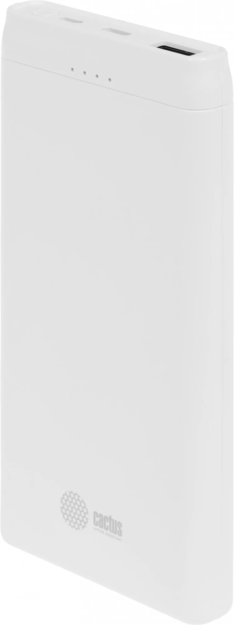 Мобильный аккумулятор Cactus CS-PBFSMT-10000 10000mAh 10.5W 2.1A 2xUSB-A белый