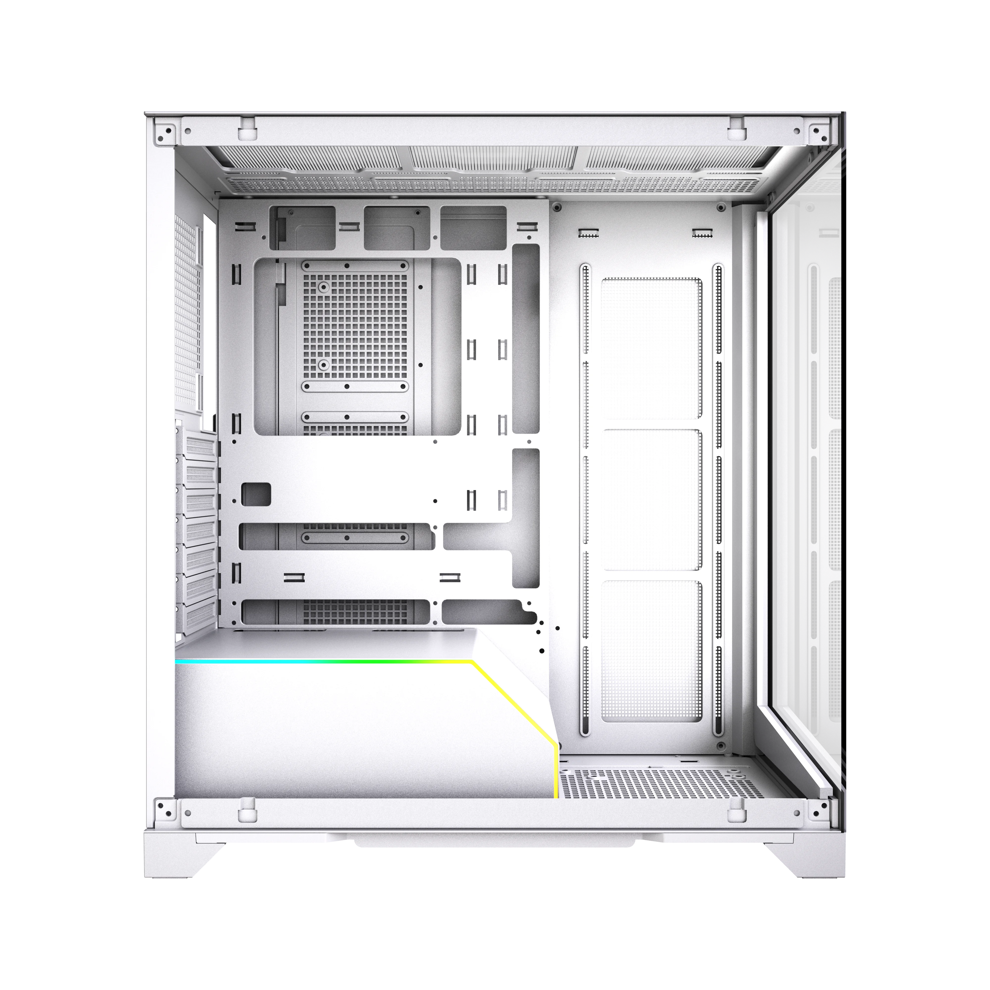 Корпус без блока питания/ Case HSPD F550, Mid Tower, White, TG, 0.7 SPCC, no fans ATX, mATX, mITX 185/ 420/ 200mm 3x2.5", 3x3.5", 7xPCI 1xUSB-A 3.0, 1xUSB-C 433x245x473mm (F550-TGWH)