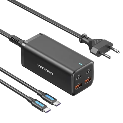 Сетевое зарядное устройство Vention на 4 порта GaN 100W USB (C+C+A+A) Чёрный, шт. (FBSBG-EU)