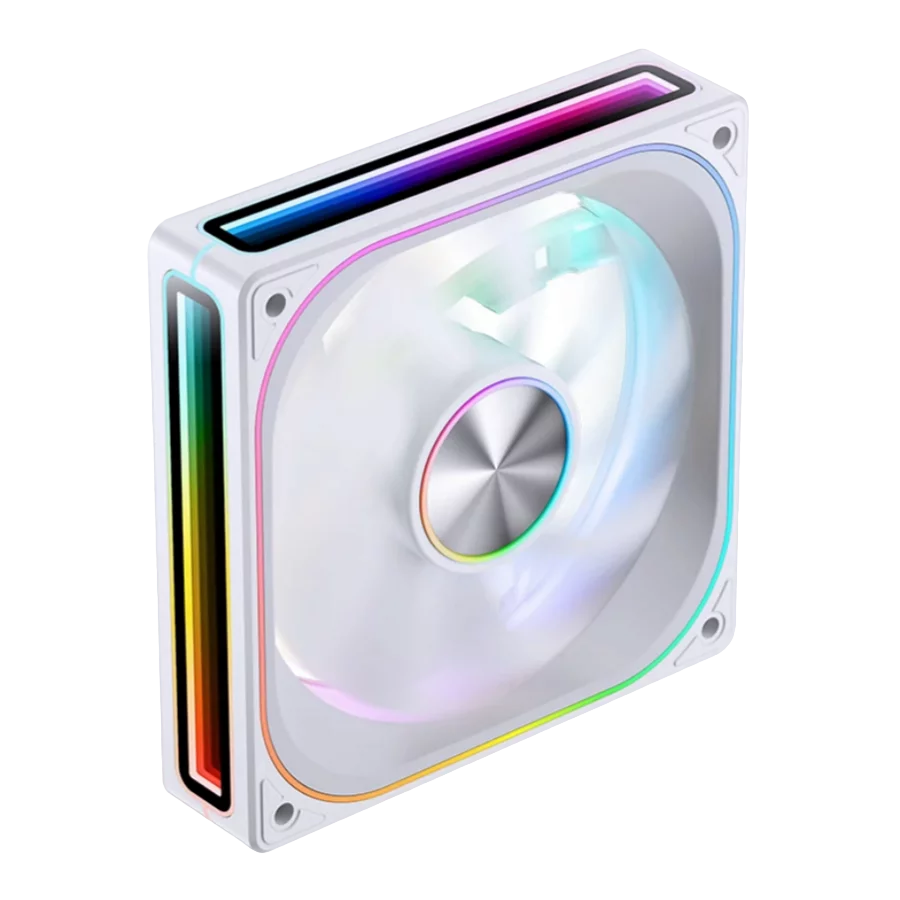 Кулер для корпуса/ Case Cooler JONSBO ZA-120WR Reverse (120x120x28mm, 4-pin PWM, ARGB, 62.4CFM, 37.3dBA, 2400RPM, White)