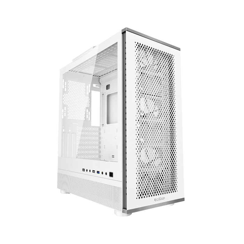Корпус без блока питания/ Case PCCooler ME200 MESH WH, Midi-Tower, TG, Mesh, 3x120mm ARGB, 1xUSB-A 3.0 + 2xUSB-A 2.0, E-ATX, ATX, mATX, mITX White