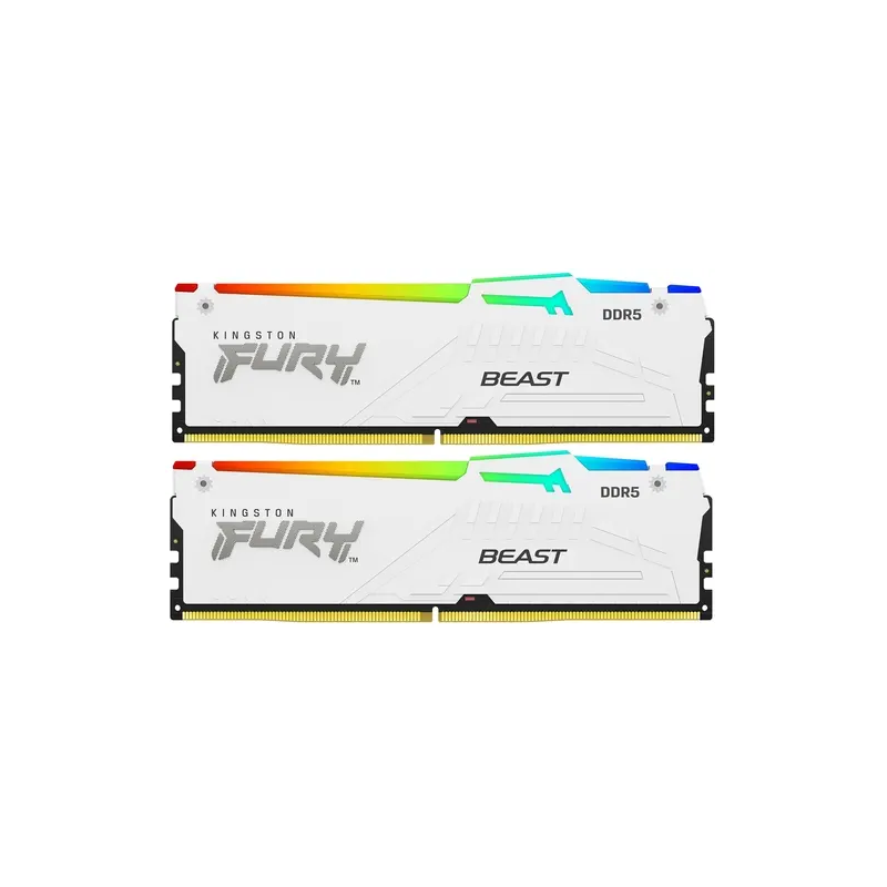Память оперативная/ Kingston 32GB 6000MT/s DDR5 CL30 DIMM (Kit of 2) FURY Beast White RGB EXPO (KF560C30BWEAK2-32)