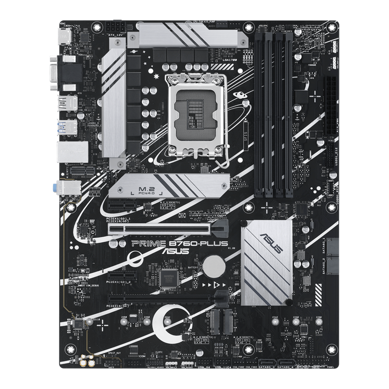 Материнская плата ASUS PRIME B760-PLUS, LGA1700, B760, 4*DDR5, HDMI+DP+VGA, 4xSATA3 + RAID, M2, Audio, Gb LAN, USB 3.2, USB 2.0, ATX (90MB1EF0-M0EAY0)