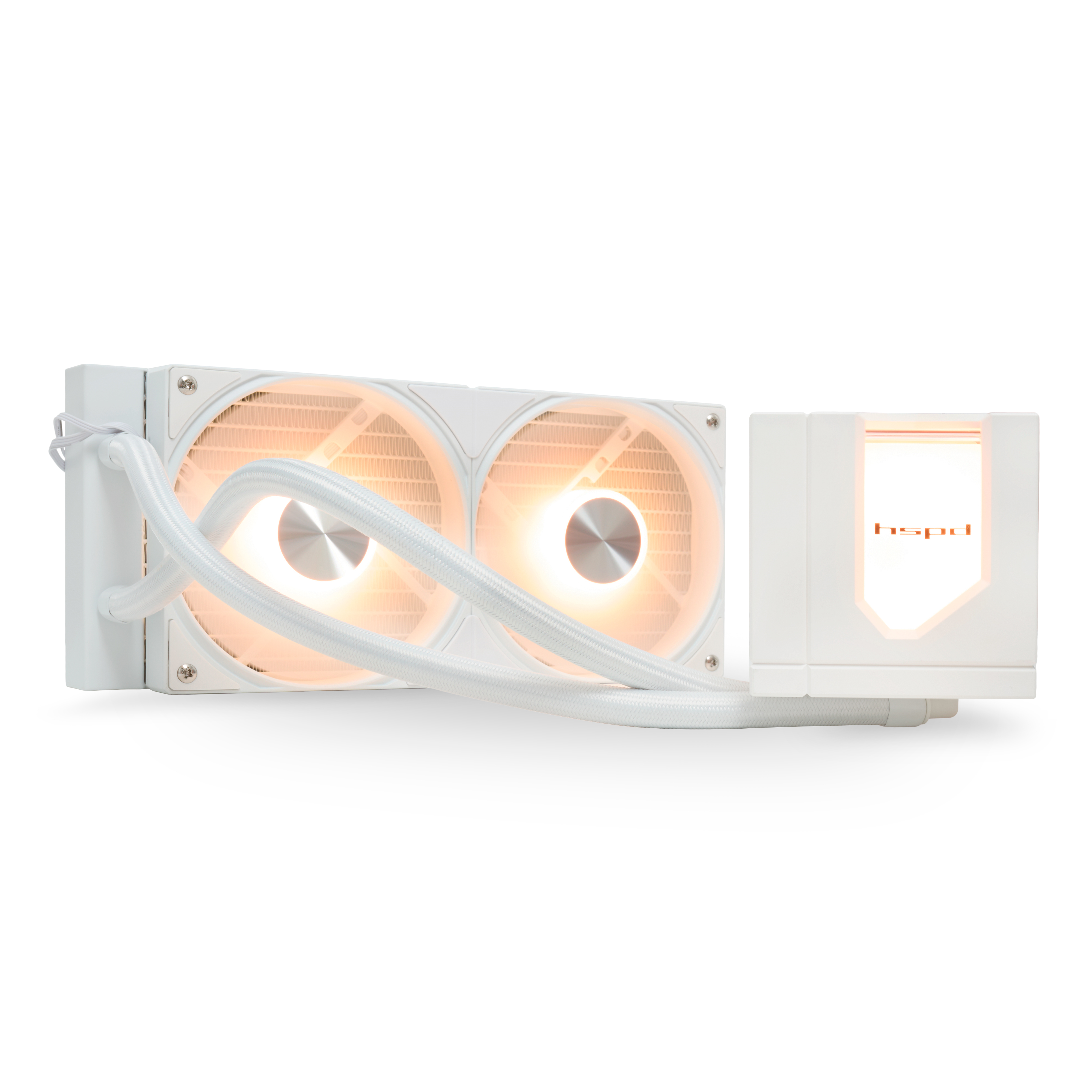 Водяное охлаждение для процессора/ Water Cooling System HSPD W1240 ARGB WHITE (280, 240mm, White, ARGB/ Fans: 2x120mm, 71CFM, 27dBA, 1800RPM/ Pump height 62mm, 30dBA, 2500RPM, Rad thickness 27mm/ S: 1851, 1700 (W1240-WHAA)