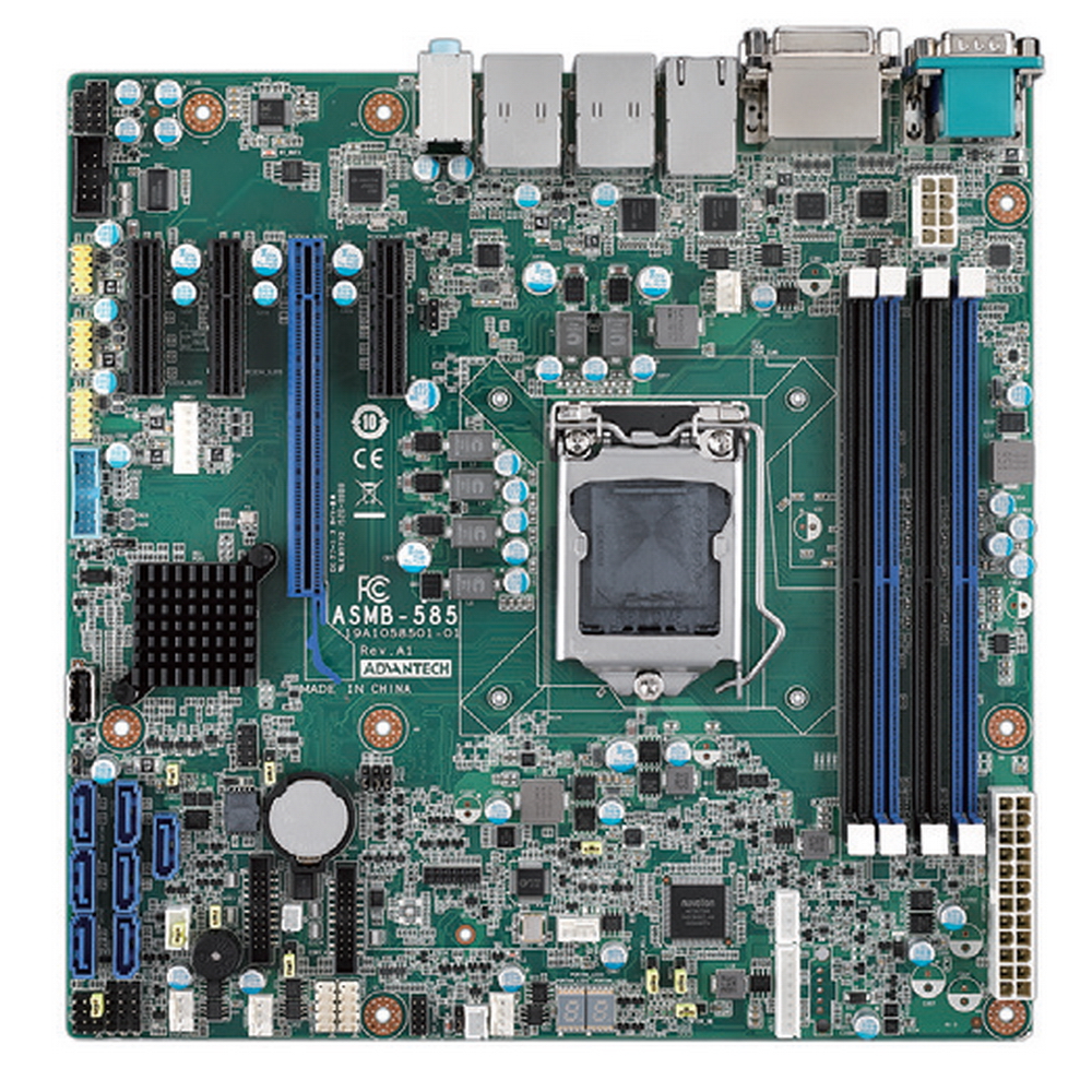 ASMB-585G4-00A1E Advantech LGA 1151 Intel Xeon E3(v5/v6) и Intel Core i3/i5/i7 (6th/7th), DDR4, 4x GB LAN, 6x USB 3.0, 6x USB 2.0, 1x PCIe x16, 3x PCIe x4, SMBus, (требуется установка батарейки CR2032)