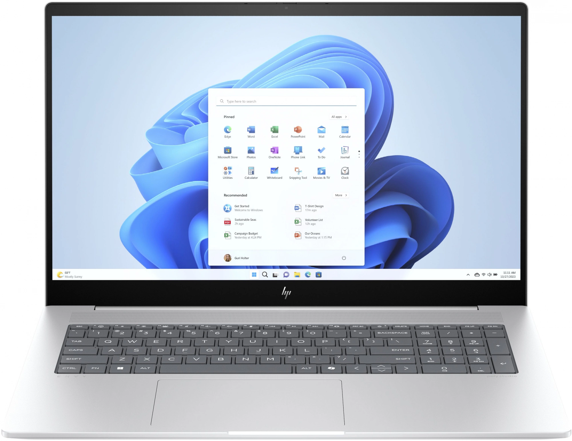 Ноутбук HP Envy 17-da0002ci Core Ultra 7 155H 32Gb SSD1Tb Intel Arc 17.3" IPS Touch FHD (1920x1080) Win11 silver WiFi BT (A16KQEA)