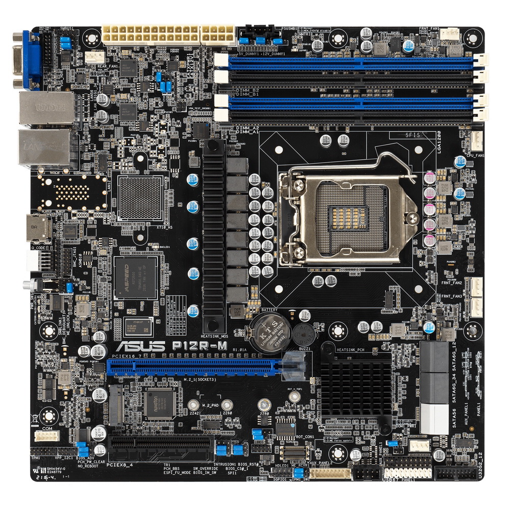 ASUS Motherboard P12R-M,1xLGA1200,4x3200/ 2933/ 2666UDIMM(upto128GB),6xSATA3 6Gb/ s p,1xM.2,2xPCIe Gen4 slot(1x16/ 1x8),2x1GbE,3Y Wr (90SB09X0-M1UAY0)