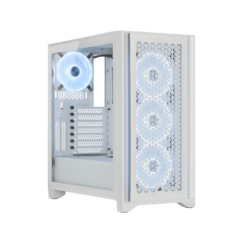 Корпус без блока питания/ Case Corsair iCUE 4000D RGB Airflow, Midi-Tower, TG, 3x120mm RGB, 1xUSB-A 3.2, 1xUSB 3.2 Type-C, E-ATX, ATX, mATX, mITX White (CC-9011241-WW)