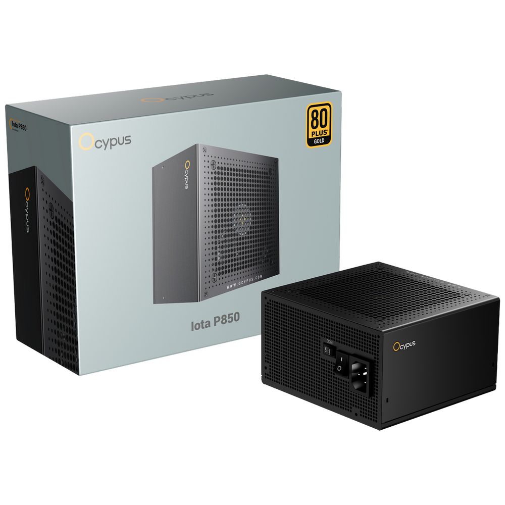 Блок питания 850W Ocypus Iota P850 (ATX, 80+ Gold, APFC, 20+4 pin, 120mm fan, PCI-E 6+2Px3, 8xSATA) (Iota-P850-G1FFBK024X-EU)