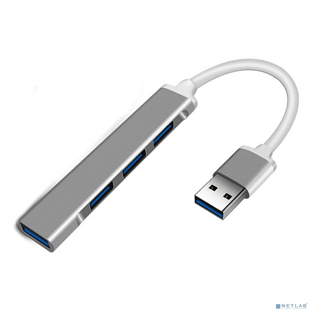 ORIENT CU-322, USB 3.0 (USB 3.1 Gen1)/ USB 2.0 HUB 4 порта: 1xUSB3.0+3xUSB2.0, USB штекер тип А, алюминиевый корпус, серебристый (31234)