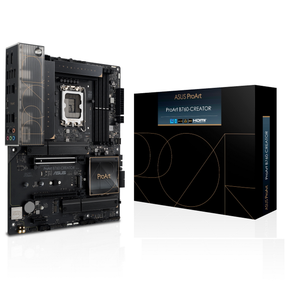 Материнская плата ASUS PROART B760-CREATOR, LGA1700, B760, 4*DDR5, HDMI+DP, 4xSATA3 + RAID, 3xM2, Audio, Gb LAN, USB 3.2, USB 2.0, ATX (90MB1F20-M0EAY0)