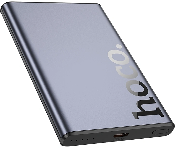Мобильный аккумулятор Hoco Q32 Bird 5000mAh 15W 3A USB-C беспров.зар. серый (34076)