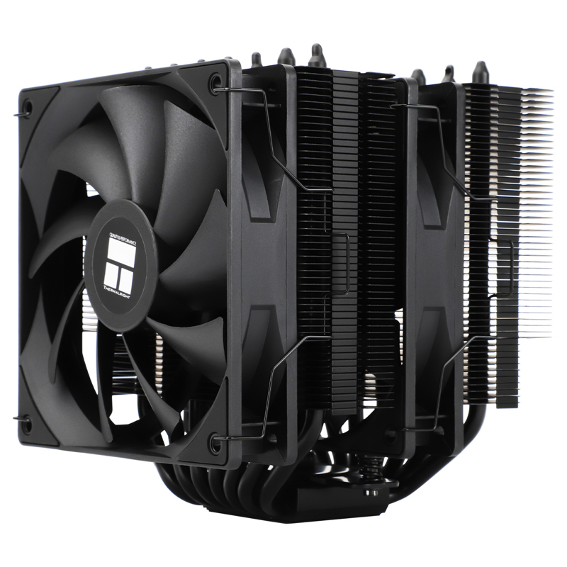Кулер для процессора/ Thermalright Phantom Spirit 120 SE Black (4-pin PWM, 154mm, Ni/Cu, 7x6mm, 2x120mm, 66.17CFM, 25.6dBA, 1500RPM, S: 1200, 1700, 1851, 115X, AM4, AM5, silver, black) (PS120-SE-BL)
