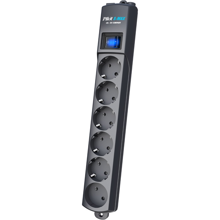 Сетевой фильтр Pilot S Max (5 евро + 1GP), 15А/3.5кВа, автомат, 5 м, графит/ Surge protector Pilot S Max (5 euros + 1GP), 15A/3.5kVA, automatic, 5 m, graphite (PILOT S-MAX 5M)