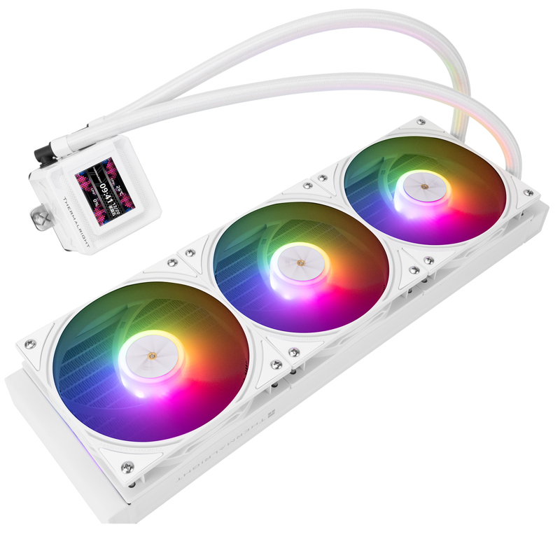 Водяное охлаждение для процессора/ Water Cooling System Thermalright Frozen Warframe SE 360 ARGB White (360mm, LED temp., Black, ARGB/ Fans: 3x120mm, 70.84CFM, 29.8dBA, 2000RPM/ Pump height 59mm, (F-WFRAME-SE-360-ARGB-WH)