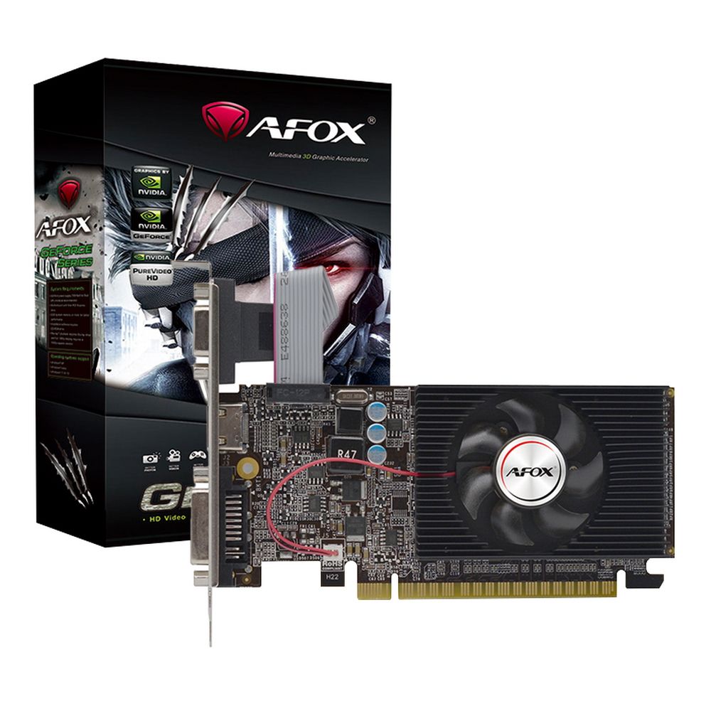 Видеокарта Afox GT610 1GB LP DDR3 64BIT DVI HDMI VGA SINGLE FAN RTL DDR3 64BIT DVI HDMI VGA SINGLE FAN RTL (AF610-1024D3L7-V6||BP)