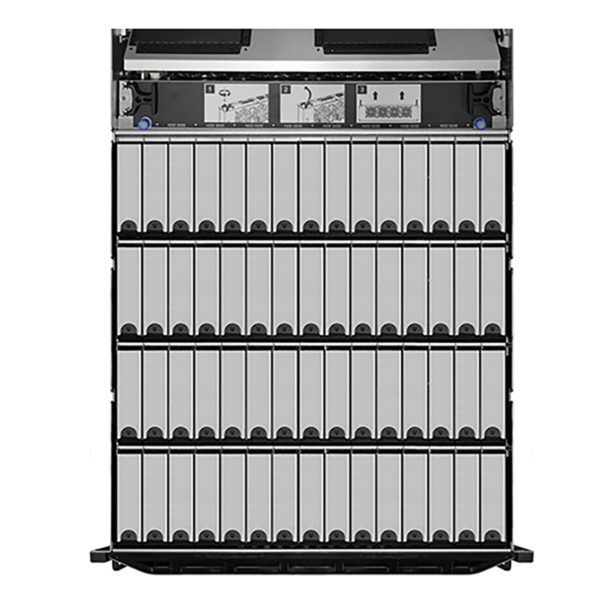 EonStor GS3060R02CLFD-8U32 (60x3.5, 4U, Dual Redundant Controller inc: 4x4GB Cache, 8x10Gb SFP+, 4x FREE host board slots, 4x12Gb SAS EXP. ports, 2x (SuperCap+Flash module/ (PSU 1200W +FAN module), Rackmount kit)