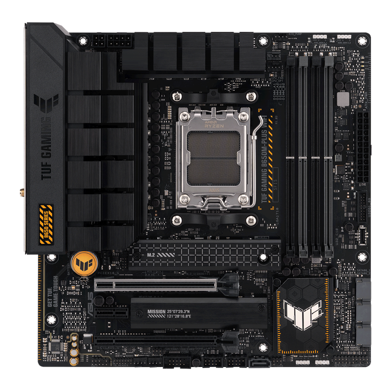 Материнская плата ASUS TUF GAMING B650M-PLUS WIFI, Socket AM5, B650, 4*DDR5, HDMI+DP, 4xSATA3 + RAID, M2, Audio, Gb LAN, USB 3.2, USB 2.0, mATX (90MB1BF0-M0EAY0)