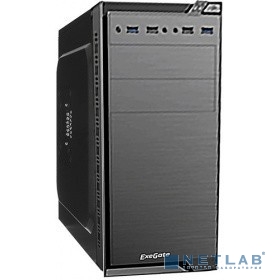 Exegate EX272747RUS Корпус Minitower Exegate QA-412U Black, mATX, , 2*USB+2*USB3.0, Audio