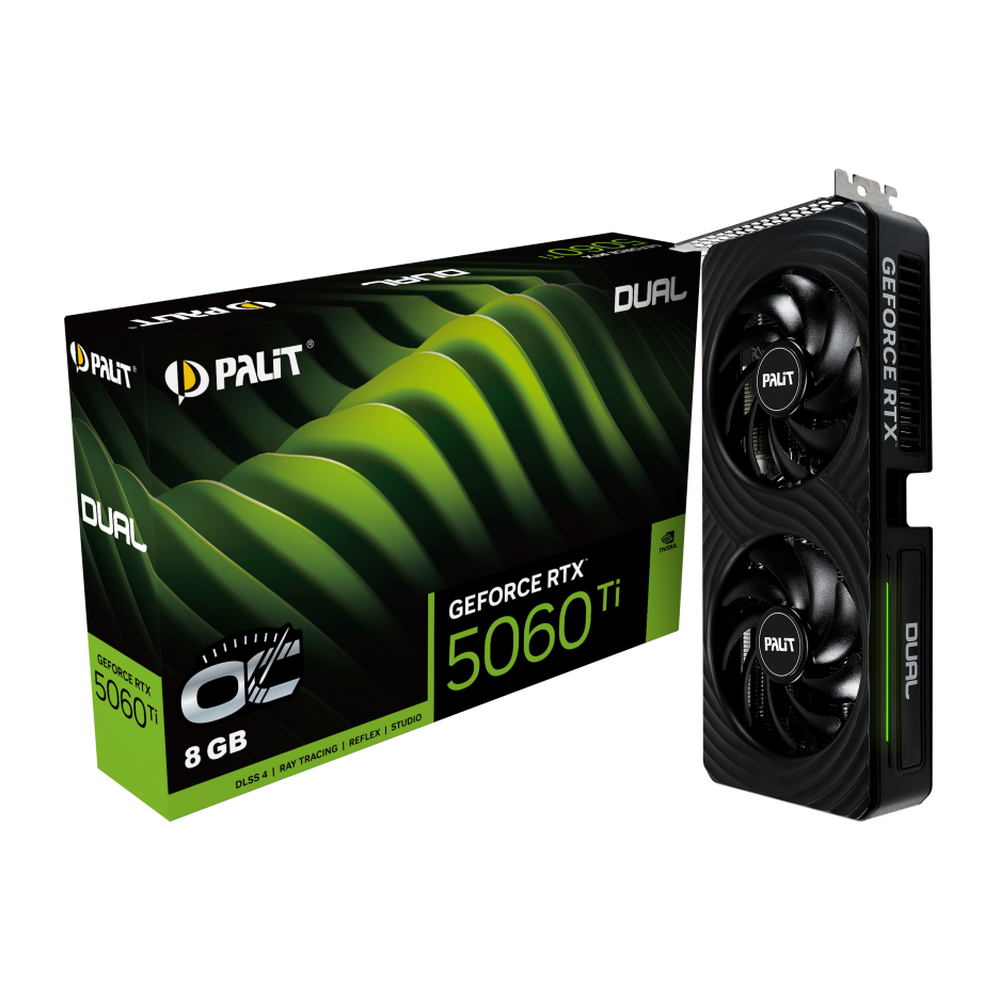 Видеокарта PCIE16 RTX5060TI 8GB PA-RTX5060Ti DUAL OC 8GB PALIT (NE7506TT19P1-GB2062D)