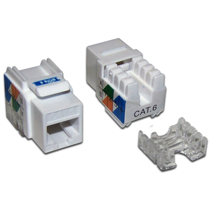 Картинка Модуль Keystone RJ45 Cat.6 (TWT-OK45UTP/6-WH) 