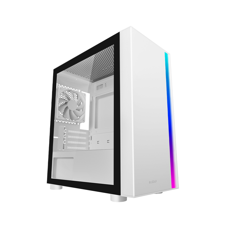 Корпус без блока питания/ Case PCCooler LM300 ARGB WH, Mini-Tower, TG, 1x120mm ARGB, 1xUSB-A 3.0 + 2xUSB-A 2.0, mATX, mITX White
