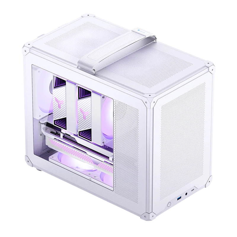 Корпус без блока питания/ Case JONSBO C6 MAX Handle, Mini-Tower, TG, no fan, 1xUSB-A 3.0 + 1xUSB-C 3.1, mATX, mITX White (C6 MAX WHITE)