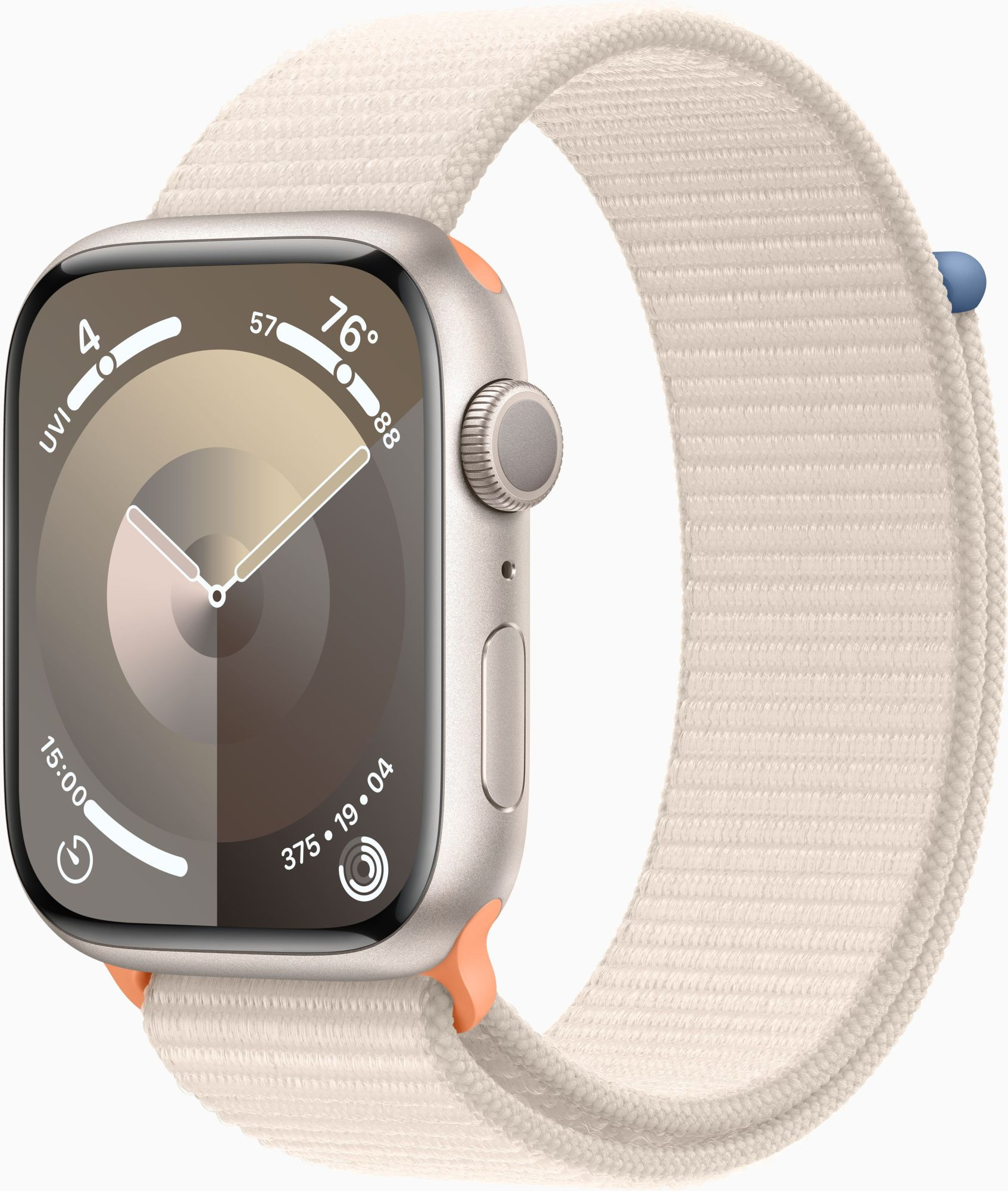 Смарт-часы Apple Watch Series 9 A2980 45мм OLED корп.сияющая звезда Sport Loop рем.сияющая звезда разм.брасл.:145-220мм (MR983ZP/A)