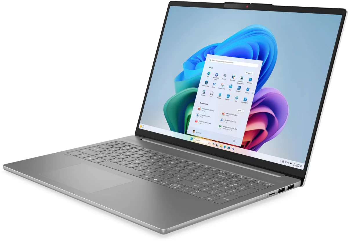 Ноутбук/ Lenovo IdeaPad Slim 5 16AHP10 16"(2880x1800 OLED)/AMD Ryzen 7 8845HS(3.8Ghz)/16384Mb/512PCISSDGb/noDVD/Int:AMD Radeon 780M/Cam/BT/WiFi/80WHr/war 1y/1.76kg/luna grey/noOS + 100W, RU kbd (83HW000HRK)