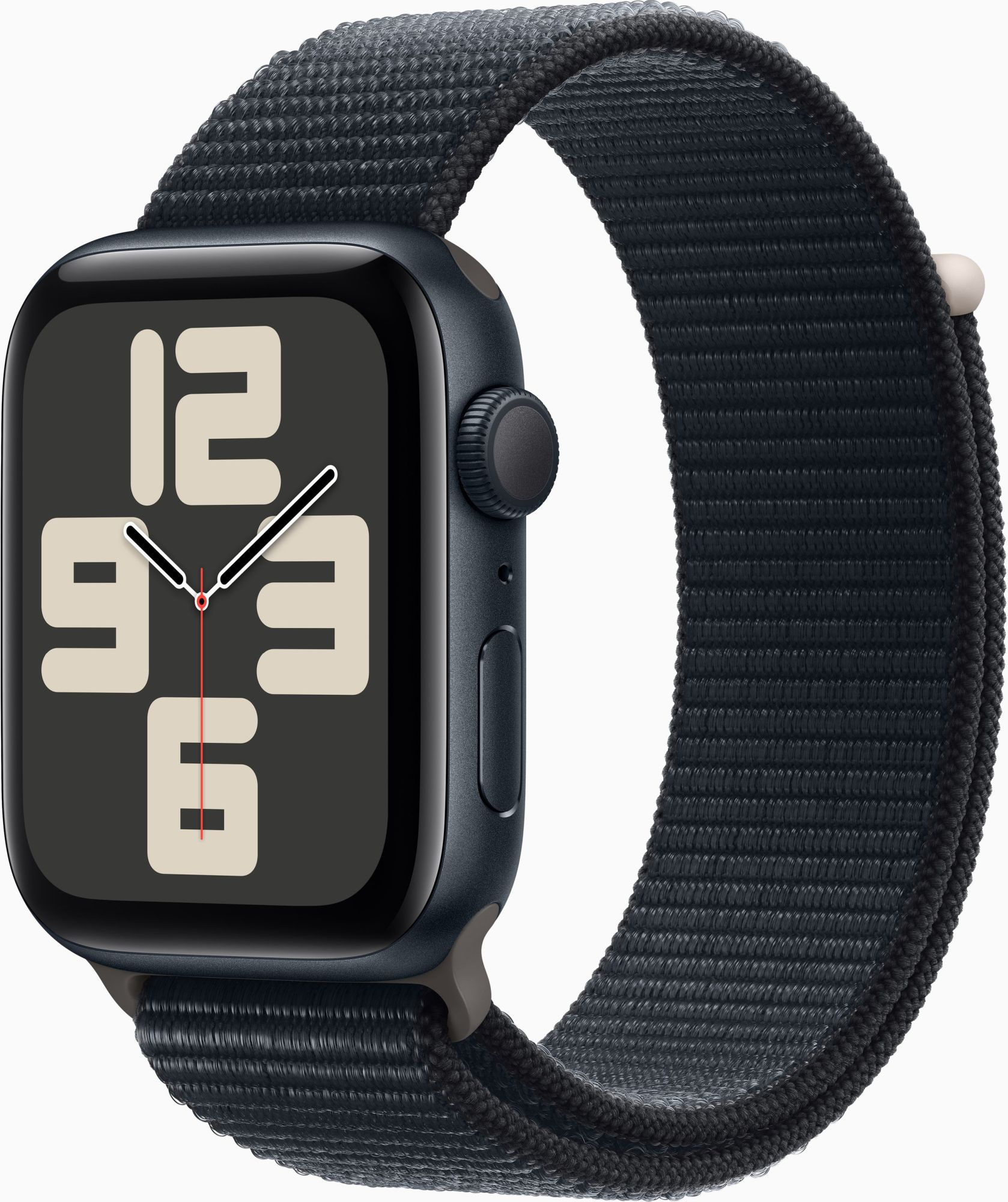 Смарт-часы Apple Watch SE 2023 A2723 44мм OLED корп.темная ночь Sport Band рем.темная ночь разм.брасл.:145-220мм (MRE93LL/A)