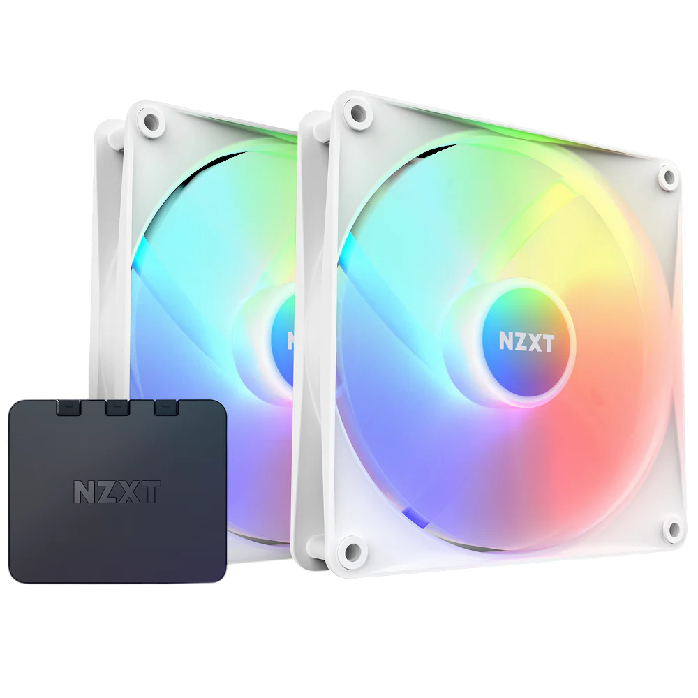 Кулер для корпуса ПК/ Case Cooler NZXT F140 RGB Core Twin Pack (140x140x25mm, 4-pin PWM, RGB, 89.48CFM, 32.5dBA, 1800RPM, White, 2pcs) (RF-C14DF-W1)