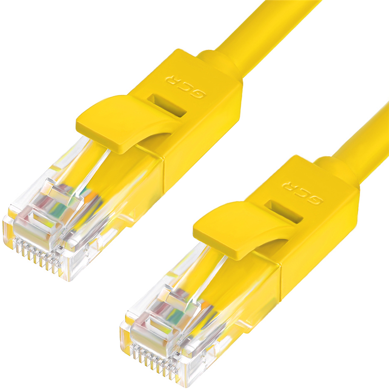 Greenconnect. прямой 2.0m. UTP кат.5e. желтый. позолоченные контакты. 24 AWG. литой (GCR-LNC02-2.0M)