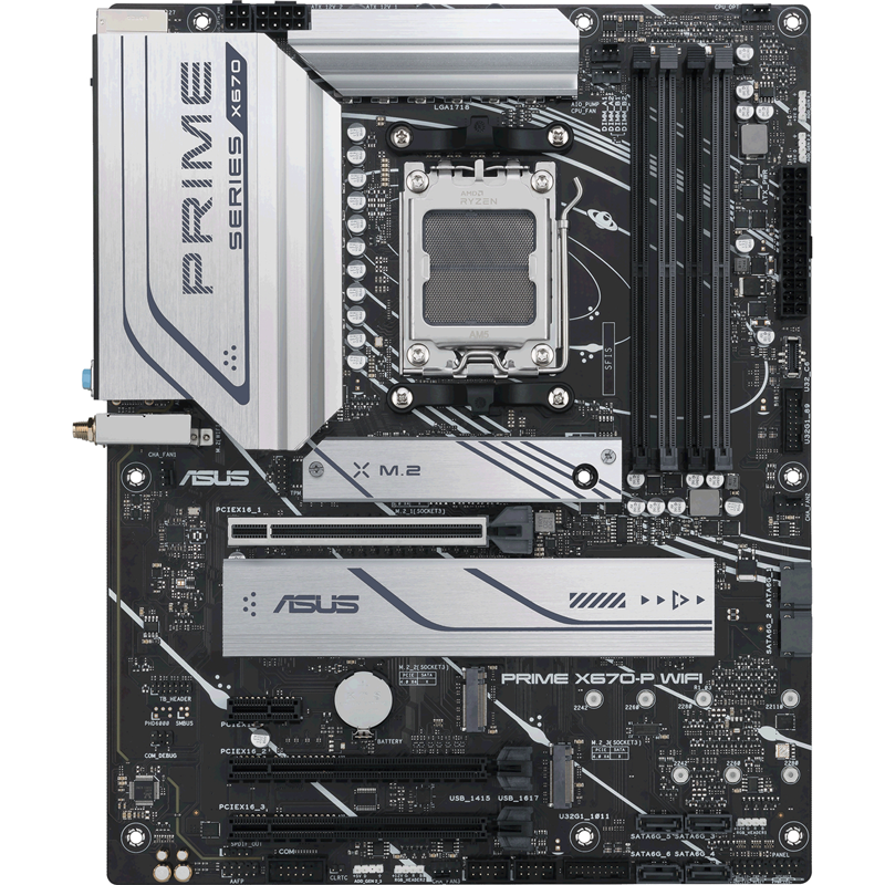 Материнская плата ASUS PRIME X670-P WIFI SocketAM5 AMD X670 4xDDR5 ATX AC`97 8ch(7.1) 2.5Gg RAID+HDMI+DP (90MB1BV0-M0EAY0)