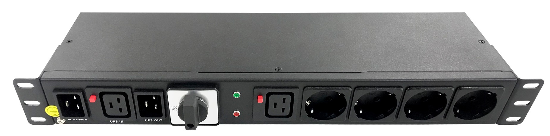 Байпас Powercom MBS1605-1C19-4Schuko, металлический корпус, 1 фазный 16A, блок управления байпасом технического обслуживания/ Bypass Powercom MBS1605-1C19-4Schuko, metal case, 1 phase 16A, maintenance bypass control unit