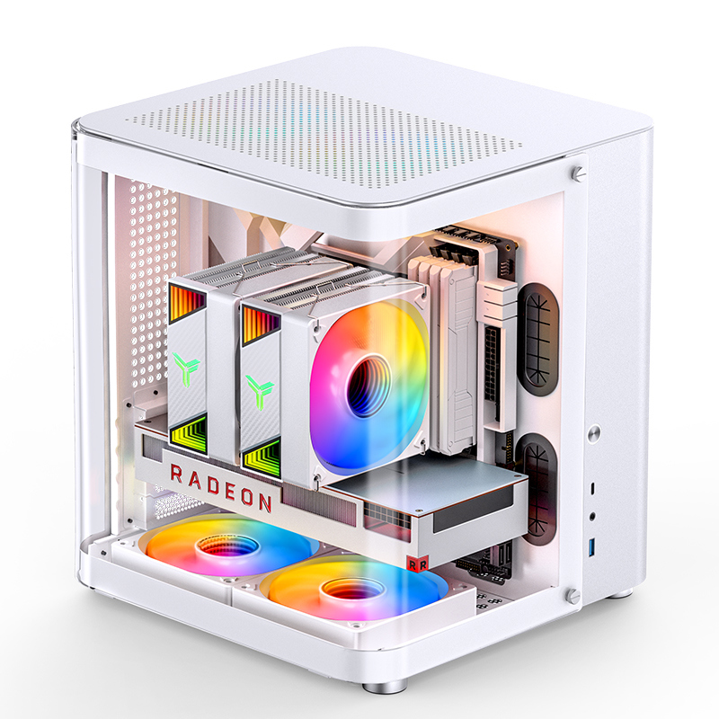Корпус без блока питания/ Case JONSBO TK-1, Mini-Tower, TG, no fan, 1xUSB-A 3.2 + 1xUSB-C 3.2, mATX, mITX White (TK-1 WHITE)