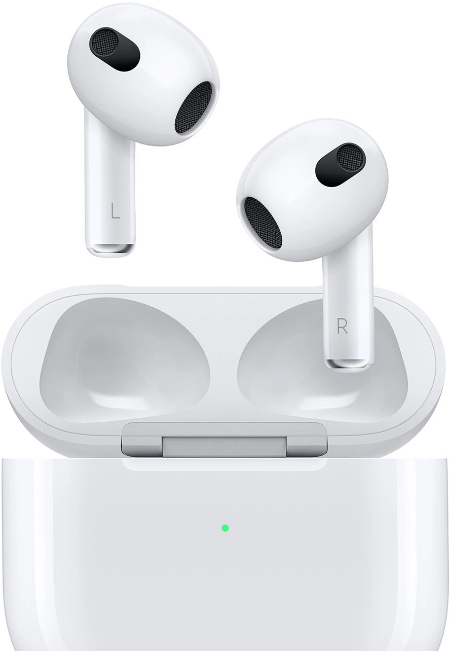 Гарнитура вкладыши Apple AirPods 3 A2565,A2564,A2897 белый беспроводные bluetooth в ушной раковине (MPNY3CH/ A) (MPNY3CH/A)