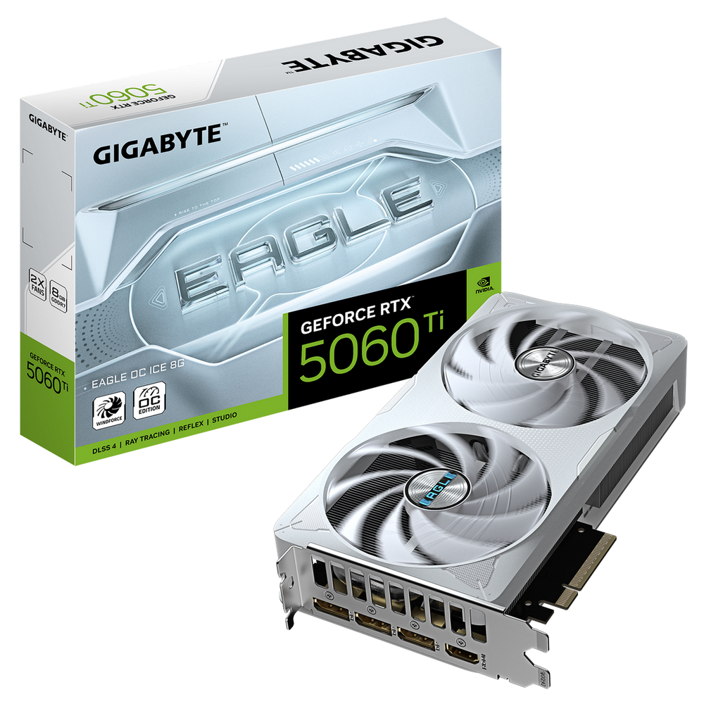 Видеокарта Gigabyte Bad Pack RTX5060Ti EAGLE OC ICE 8GB GDDR7 128bit 3xDP HDMI 2FAN RTL bp (GV-N506TEAGLEOC ICE-8GD||BP)