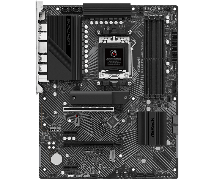 Материнская плата ASROCK B650 PG LIGHTNING, AM5, B650, 4*DDR5, 4*SATA, 3*M.2, 7*USB 3.2, 4*USB 2.0, Type-C, 2*PCIx16, 2*PCIx1, 1*M.2 (Key E), HDMI, ATX